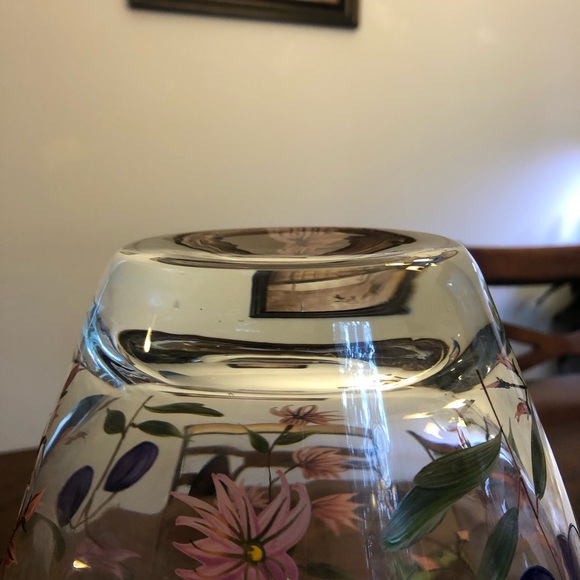 Beautiful Crystal Romanian Hand Painted Art Glass Floral Vase - Picture 7 of 9